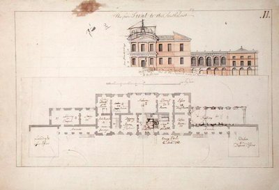 Plano y elevación para una villa, 1763 de Stephen Riou